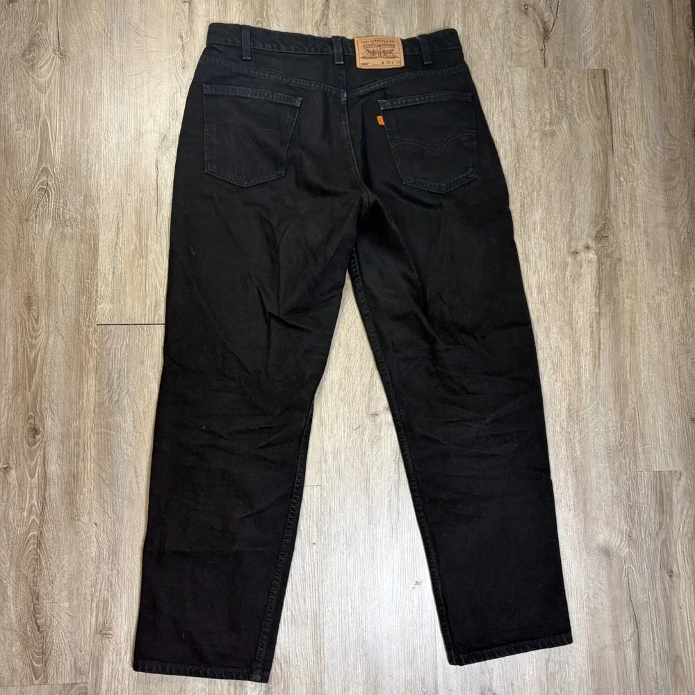 VTG Levis 550 Jeans Mens 36x30 Black Relaxed Tapered 100% Cotton USA 1996